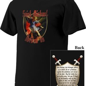 St Michael Graphic T Shirt. With Prayer.  NWT
